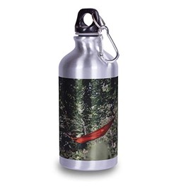 Kopierladen Karnath GmbH Aluminium Water Bottle with Your Own Photo or Text Design - Silver Water Bottle with Text or Motif Printed