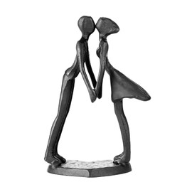 Hanyibao Couple Art Iron Sculpture, Metal Ornament Figurine,Handcrafted Iron Sculpture & Romantic Gift for Weddings and Anniversaries, Perfect for Home and Office Decor.