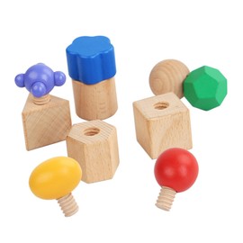 Dickly Wooden Nuts and Bolts Set Shape Sorter Cube Toys Tightening Screw Insert Blocks Screw for Kids