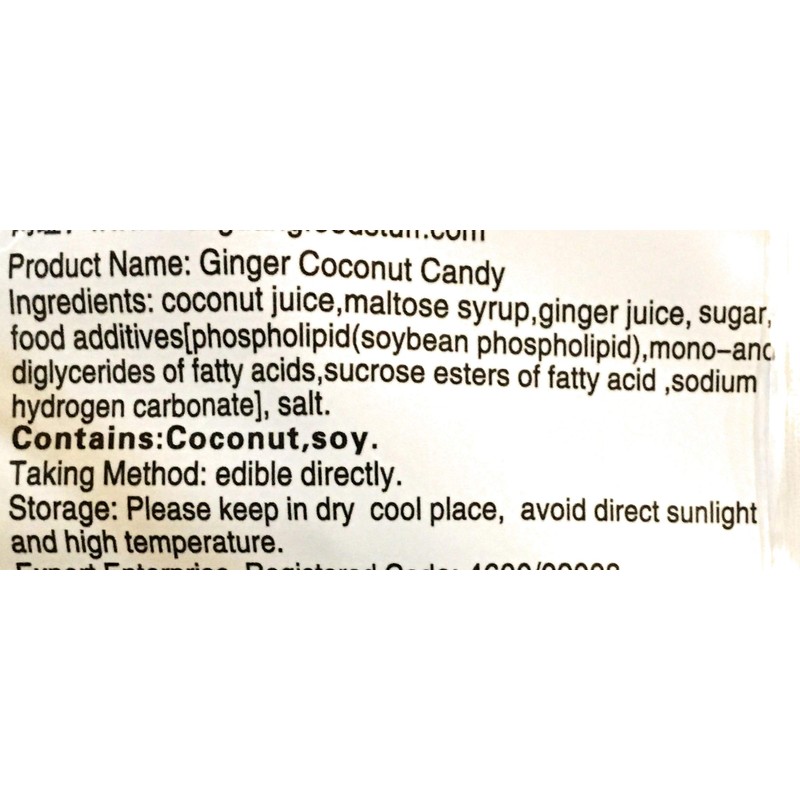 Chun Guang Ginger Coconut Candy 7.05 Oz And 1 Mint