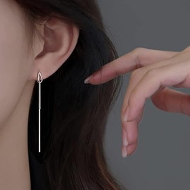 1Pair Chain Threader Earrings Dangle for Women Long Dangle Earrings Line Earrings Tassel