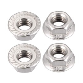 sourcing map 5/16-18 Serrated Flange Hex Lock Nuts, 304 Stainless Steel, 4 Pcs