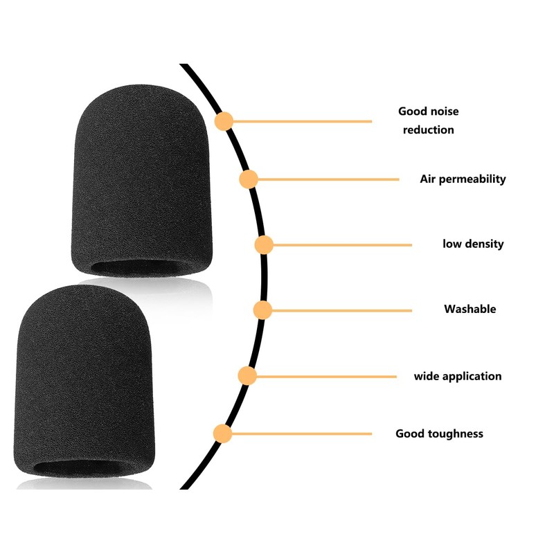 ZoeTekway Pack of 2 Black Thick Pop Protection Microphone Wind