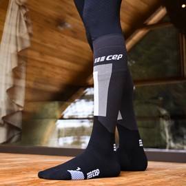 CEP - Ladies Compression Ski Socks Long Compression Socks Size II/S/35-38 Black/Grey