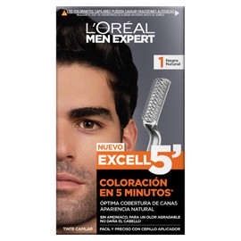 L'Oréal Paris Men Expert, Excell 5 Tinte Capilar Permanente Sin Amoníaco, 1 Negro Natural, 133 g