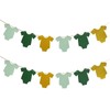 Prestrung Babyparty Deko Onesies-Banner Neutrale Girlande Grün Gold Baby Shower