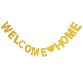 Seully 3 Metres Welcome Home Banner, Golden Home Decoration, New Home Banner, Family Party/Family Decoration/Photo Props
