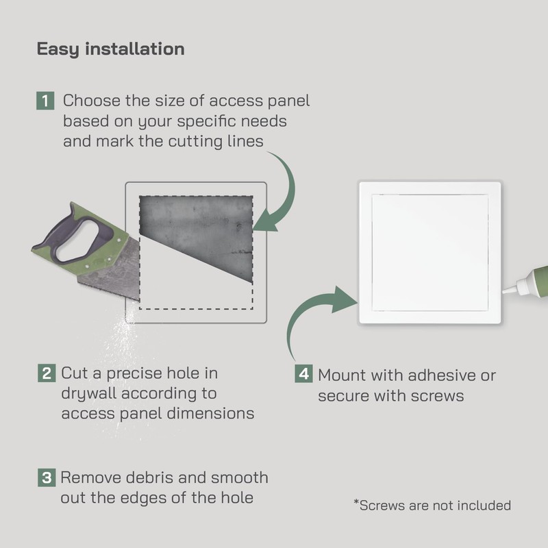 Vent Systems 8'' x 8'' Inch White Metal Access Panel