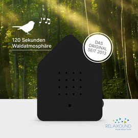 RELAXOUND Original Black Dark Chirping Box - Modern Bird Chirping Box - Relaxing Bird Singing - Motion Sensor with Sound - Natural Sounds Soundbox