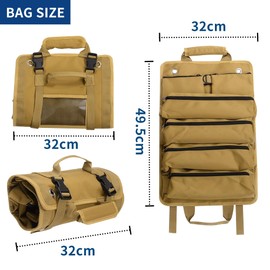 InciFuerza Heavy Duty Roll Up Tool Bag Organizer With Detachable Pouches - Gifts for Mechanics, Carpenters, Electricians, and Hobbyists