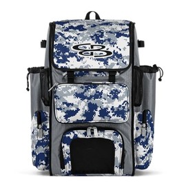 Boombah Superpack Bat Pack - Backpack Version (no wheels) - BPSPCMC23 Digital Camo Gray/Royal Blue