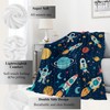 VODRM Space Adventure Blanket Cute Fun Rocket, Astronaut, and Planet
