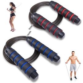 Emazerom Jump Rope for Women Men Kids, Adjustable Skipping Rope with Ball Bearings, Professional Jumping Rope with Foam Handles, Tangle-Free Rapid Speed Jump Ropes for Fitness Workout Boxing Exercise