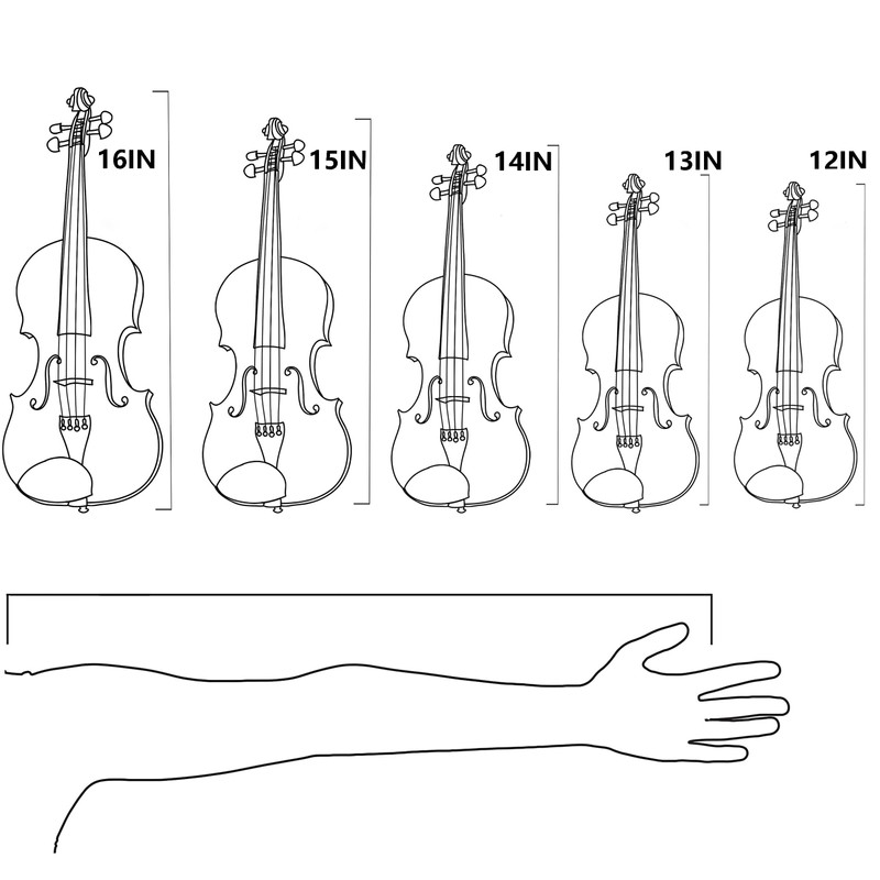 Mendini by Cecilio 12-Inch Solid Wood Viola Set for Beginners