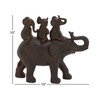 Deco 79 Polystone Elephant Decorative Sculpture Home Decor Statue, Accent