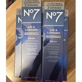 No7 Lift & Luminate Triple Action Face Serum, 50ml NIB Sealed