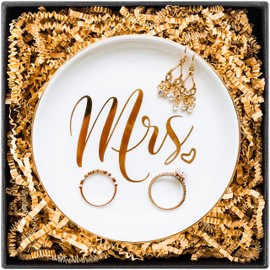 Mrs Ring Dish Engagement Gifts for Women | Newly Engaged Wedding Gifts for Bride | Wedding Ring Holder Jewelry Dish Bride Gifts |Bridal Shower Gifts for Bride to Be | Mrs Gifts | by Amy Holt Bridal