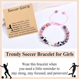 OAVOOK Soccer Gifts for Girls Soccer Bracelets Teen Girls Team Gifts for Daughter, Granddaughter, Coach, Friend Birthday/Christmas/Graduation Gifts