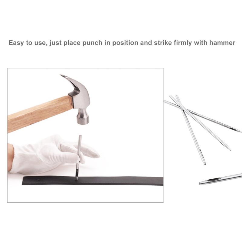 10Pcs 0.5-5mm Hollow Hole Puncher DIY Leather Punch Craft Tool