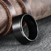 King Will 10mm Black Titanium Wedding Ring Brushed Center Engagement