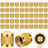 Incycall 50Pack 1/4'' Flare Cap, Round Brass HVAC Locking Caps,