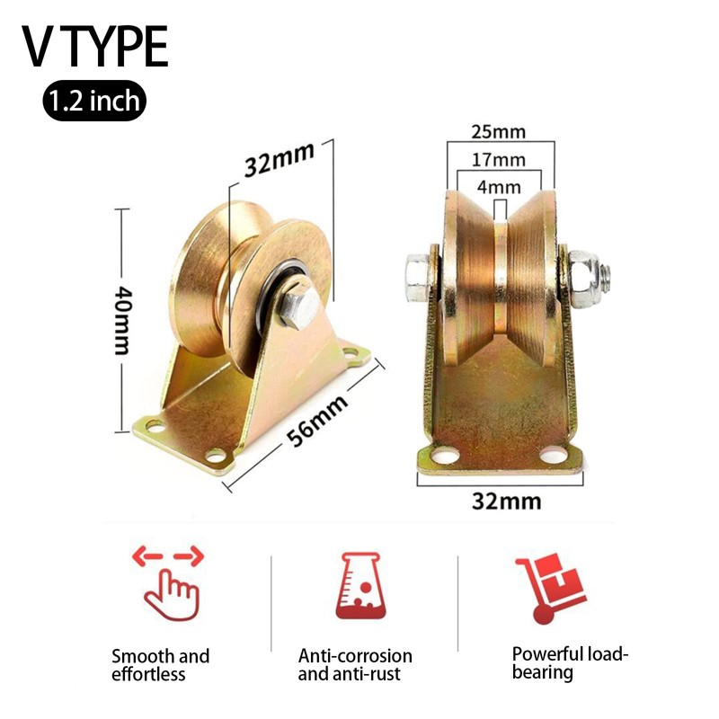 FLOTRUTE Pack of 4 Pulleys for Ropes, V-Groove Steel Swivel