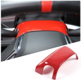 Steering Wheel Base Upper Decor Trim Cover for Corvette C8 Stingray Z06 2020-2024 ABS Protective Accessories (Red)