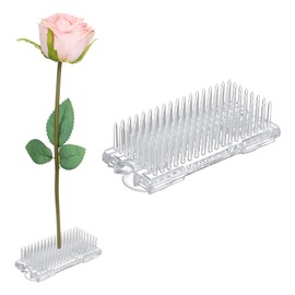 M METERXITY 2-Pack Plastic Flower Frog 2.76" x 1.18" Rectangular Flower Pins Flower Frog Holder W Suction Cups Floral Frog for Arrangements Vase/Plant Decoration/Home Decor [1.2cm Pins]