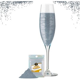 Twinkle My Drink® Moonlight Silver Premium Edible Glitter for Drinks | Christmas Drink Decorations | Wedding Drink Decorations | 5g up to 25 Servings