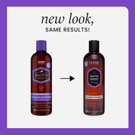 HASK BIOTIN BOOST Shampoo and Conditioner Set Thickening for all hair types, color safe, gluten-free, sulfate-free, paraben-free - 1 Shampoo and 1 Conditioner