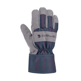 Carhartt Men's GL0839M Insulated Synthetic Suede Safety Cuff Glove Small Steel Navy RR Stripe