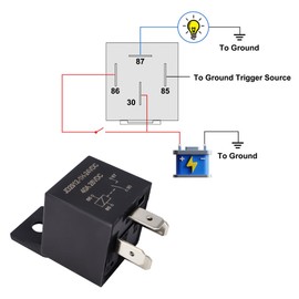 HISports 24V 40A 4Pin SPST Car Relay, Pack of 5, Automatic, Silver Alloy Work Contact, Socket Assembly, for Car, Truck, Boat, Van, Motorcycle, Switch Relay, Toggle Relay, Car Switch Appetizers