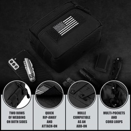 bvya Molle Pouch - Tactical Compact Water-Resistant EDC Admin Pouch Multi-Purpose Utility Gadget Gear Pouch
