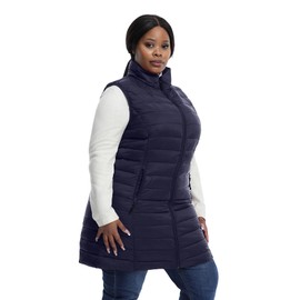 HHE Plus Size Women Puffer Vest 1X-6X Lightweight Packable Quilted Puffy Vest (Exclusively for Plus Size)(Navyblue,4X)