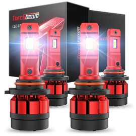 Torchbeam 9005 9006 Fog Lights, 56000LM Super Bright HB3 HB4 Bulbs with Fan, Plug and Play, Pack of 4