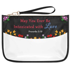 Anniversary Religious Gifts for Women Christian Makeup Bag Wedding Bachelor Party Gift for Friends Sister Daughter Bridal Shower Gifts Clear Cosmetic Bag Marriage Prayer Gift from Mom Toiletry Pouch