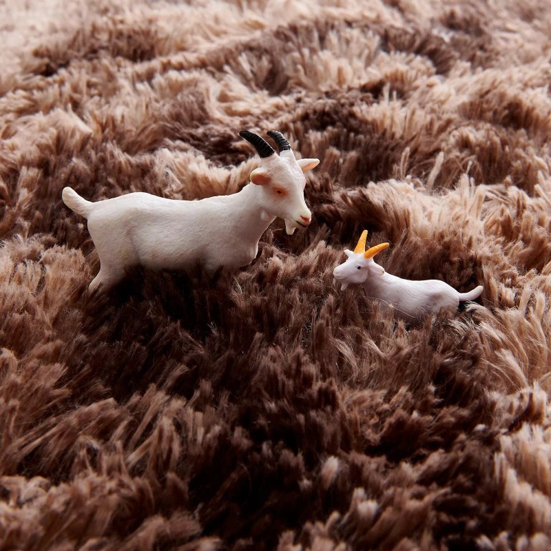 FJZFING Tie-Dyed Coffee Round Rug Ultra-Soft Plush Modern 7x7 Circle