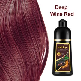 Dark Wine Red Hair Dye, Hair Dye Shampoo, Hair Color Shampoo for Men and Women, 3 in 1 Hair Dye Shampoo 16.9 Floz, Safe and Natural Shampoo Para Canas (Dark Wine Red)