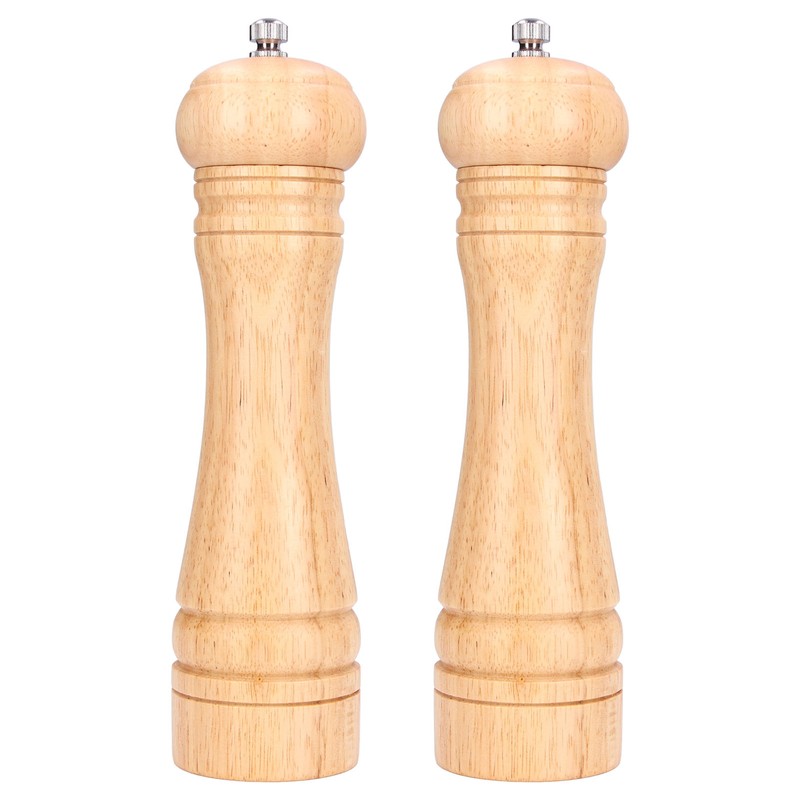 2pcs Wood Salt and Pepper Grinder Adjustable Coarseness Wooden Pepper