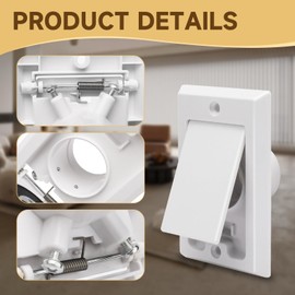 ANTOBLE ANTOBLE Central Vacuum Square Door Inlet Wall Valve Plate Central Vacuum Wall Plate Replacement Parts for Nutone Beam VacuFlow Electrolux Central Vac System (2 Pack)