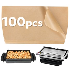 YQL Pack of 100 Baking Paper Compatible with Tefal OptiGrill XL Baking Tray (XA7278)/Tefal Optigrill Elite XL Baking Tray, OptiGrill XL Baking Tray Accessories, Optigrill Elite XL Baking Tray