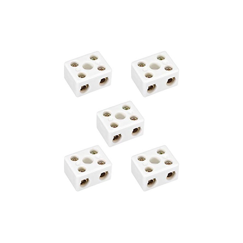 uxcell 2 Way Ceramics Terminal Blocks High Temp Porcelain Ceramic