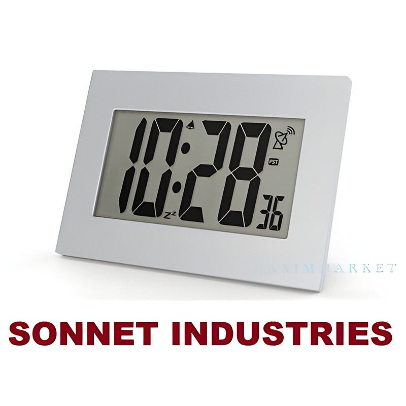 Sonnet Industries SUPER LARGE 3.5” LCD NUMBER ATOMIC ALARM CLOCK