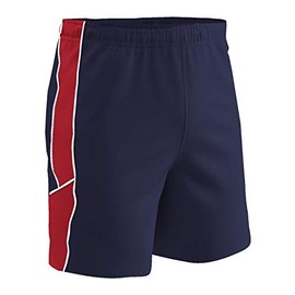 Champro Men's Standard Header Lightweight Adult Soccer Shorts, Navy, Scarlet, White, Small