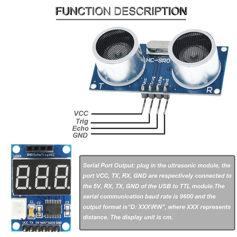Youmile 5 pcs HC-SR04 Ultrasonic Sensor Distance Module High sensitivity