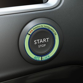 UHANBUT Luminous Car Engine Start Ring Sticker, Car Key Ignition & Knob Trim Ring Cover Glow in The Dark, Universal Vehicle Push to Start Button Decoration Accessories for Man Women (Blue)