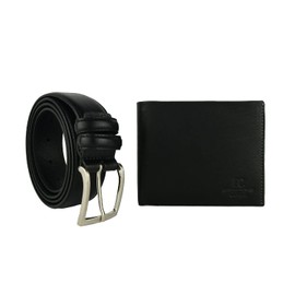 COVERI,Man Gift Box, Set with can be shortened Nickel free Belt Black Wallet And Belt -