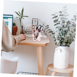 FUNOMOCYA Acrylic Cartoon Pen Holder Transparent Desk Organizer for Makeup Brushes and Stationery Cute Animal Design and Lightweight for Use