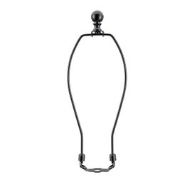 Aspen Creative 20020-31, 9" Height Complete Lamp Harp Set - Includes Solid Steel Bumped Cylinder Finial/Saddle and 9" Harp in Matte Black Finish