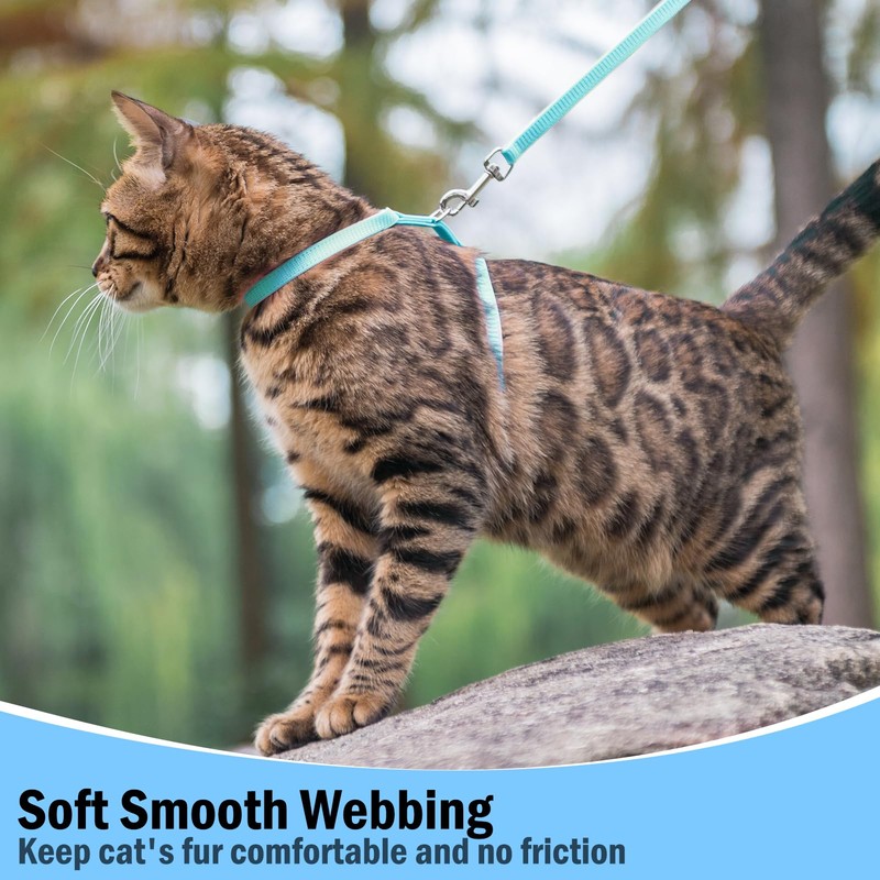 PUPTECK Adjustable Cat Harness and Leash Set Escape Proof Kitten